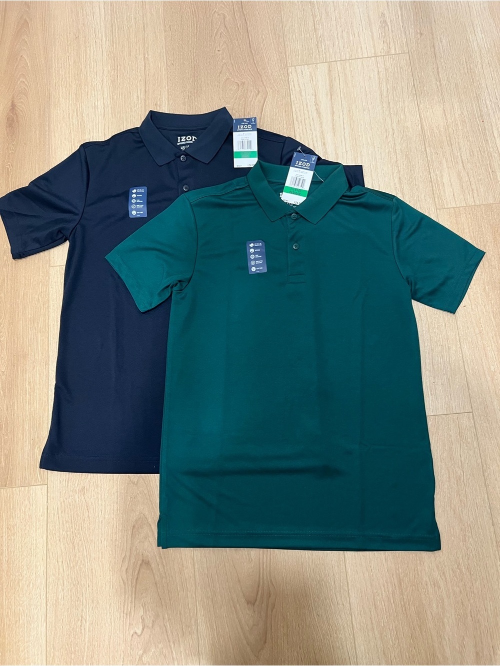 NWT IZOD Boys Performance Polo Shirts Bundle Size 14 Navy & Green School Uniform